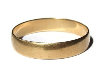 yellow  gold Vintage London bands hallmark wedding ring, gold band 18ct wedding london   1993 solid