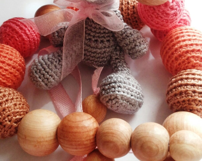 Eco-Beads for development of fine motor skills babies "Teddy"