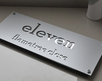 laser cut steel signs custom numbers stainless plaques