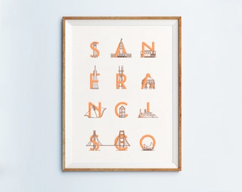 San Francisco Print - San Francisco Art - San Francisco Poster -San Francisco Wall Art