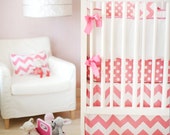 Pink Chevron Baby Girl Bedding | Zig Zag Baby in Hot Pink
