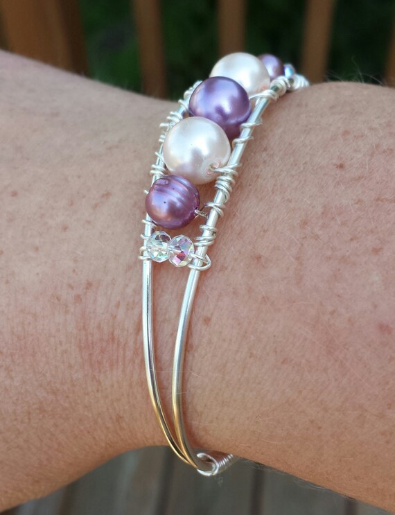 Handmade flexible Silver Cuff Bracelet by WearHappiness