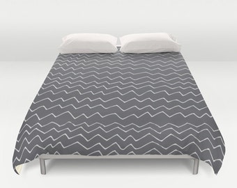 30 colors Chevron Duvet Cover, geometric bedroom decor, grey queen duvet cover, gray king duvet cover, queen size duvet covers, grey chevron