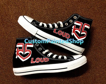 R5 Design Custom Converse Shoes,R5 Shoes R5 Converse Shoes,R5 Hand ...