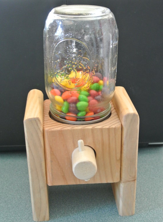 Candy dispenser. A Handmade Wood Candy Dispenser Makes a