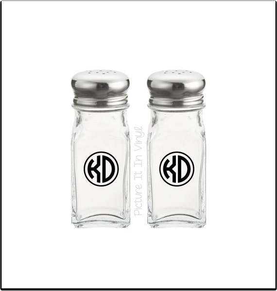 Personalized Salt and Pepper Shaker Monogram Salt and Pepper