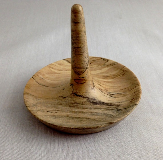 Wooden ring holder by WellsWoodworking on Etsy