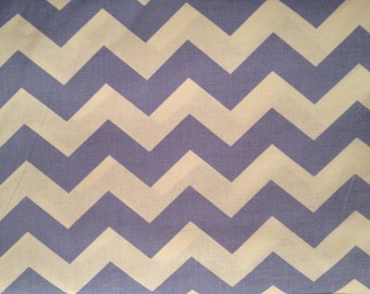 1" Chevron Zig Zag Light Blue and White by the yard