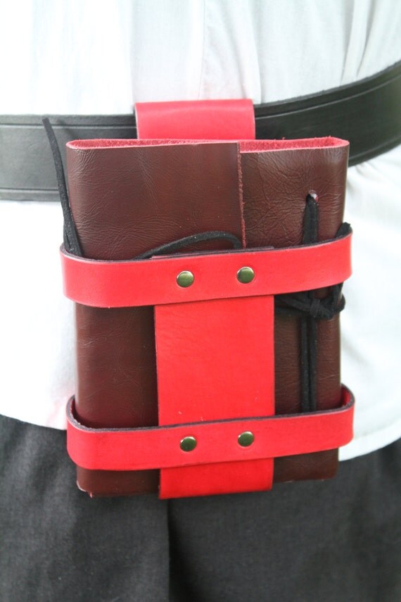 Refillable Leather Spell Book with Belt Holster