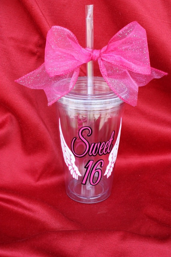 Sweet 16 Tumbler. Cup for 16th Birthday. Party by TheVinylChick