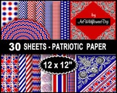 Patriotic Digital Paper Instant Download Paper - 30 sheets of Red, White & Blue Paper - Downloadable Printable - Digi Downloads Patriotic Digital Paper Instant Download Paper - 30 sheets of Red, White & Blue Paper - Downloadable Printable - Digi Downloads