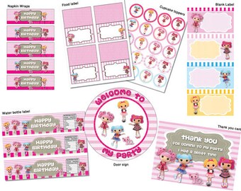 INSTANTÁNEA DL - cumpleaños de Lalaloopsy paquete - para imprimir set (no personalizadas)