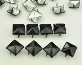 100 pcs.Black Studs Rivets Biker Spikes spots nailheads Decorations Findings 9 mm with 4 claws Rivets DIY accessories.