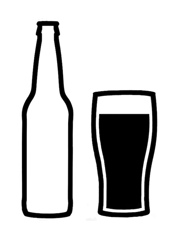 Download Items similar to Craft beer bottle and glass Vinyl Decal ...