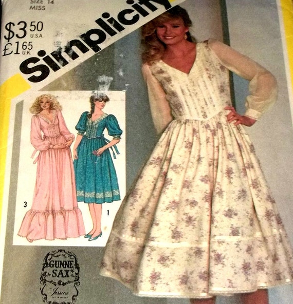 Sewing Pattern Dress UNCUT Gunne Sax Jessica Retro Vintage