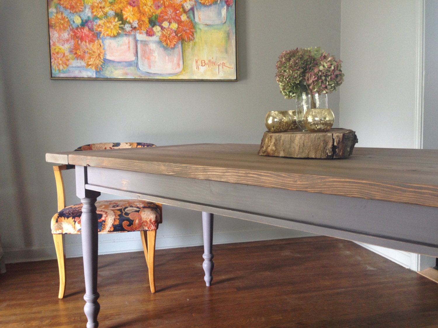 grey farmhouse dining room table