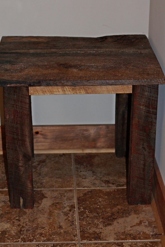 Items similar to Re Claimed Barn Wood End Table on Etsy