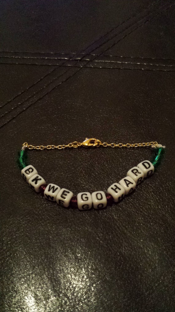 BK We Go Hard Bead and Chain Bracelet