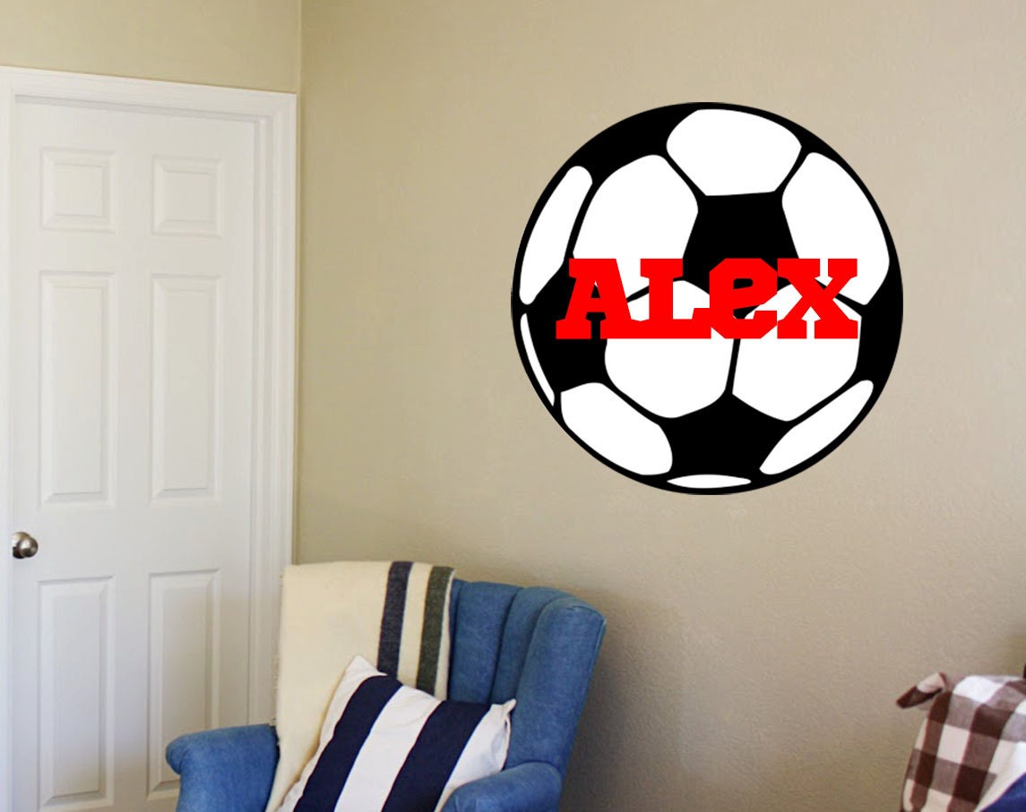 Soccer Ball Wall Decal with child's name by JensVinylDecals