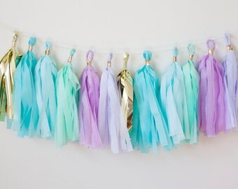 Mermaid Tassel Garland, Mermaid Birthday Party, Mermaid Theme Decor, Mermaid Nursery, Mermaid Room Decor, Mermaid Garland, Mermaid Banner