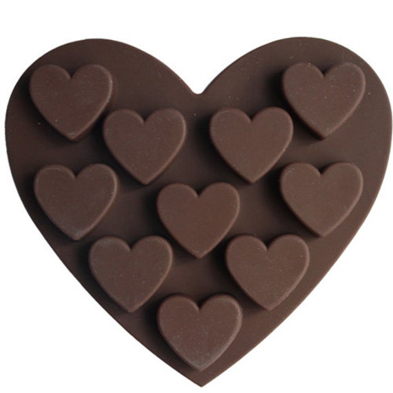 silicone mold custom chocolate mold heart by NICOLESILICONEMOLD