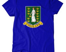 British Virgin Island Country Seal Flag Cotton Unisex T-Shirt Tee Top