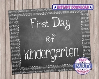 School signs Chalkboard, FIrst day of Kindergarten, Instant Download signs, prinable signs, last day of school, 16x20 or 8x10, capture child