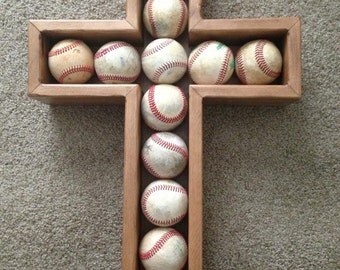 Baseball Cross Shadow box
