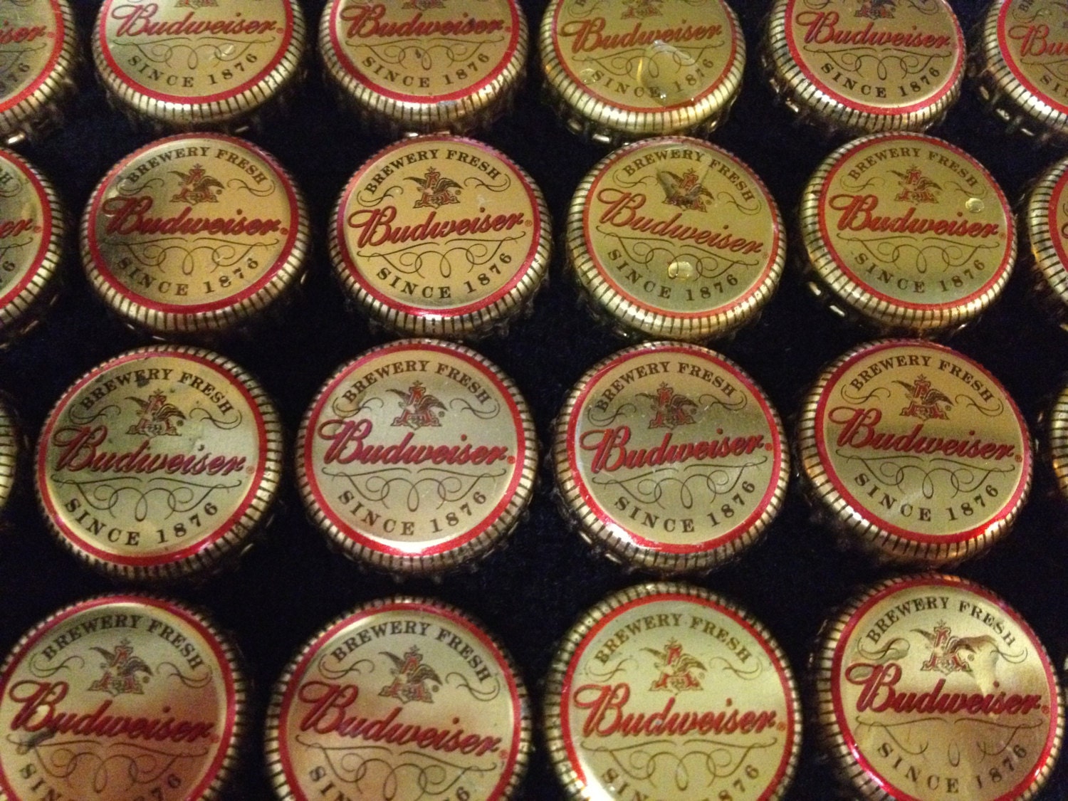 Lot of 286 Budweiser Bottle Caps Gold and Red The by VintageLaRoo
