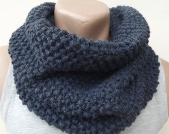 Knit scarf chunky knit scarf knitted infinity scarf mens scarf cowl ...