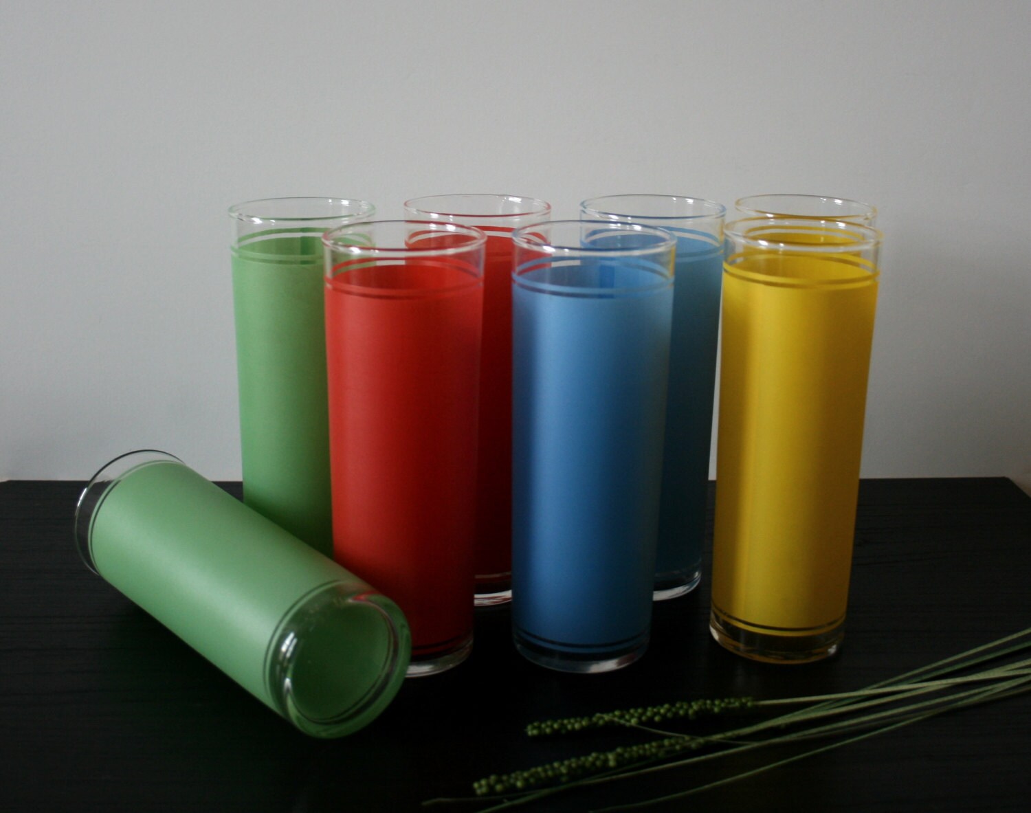 Vintage Federal Glass tumblers, frosted glasses Retro zombie glasses