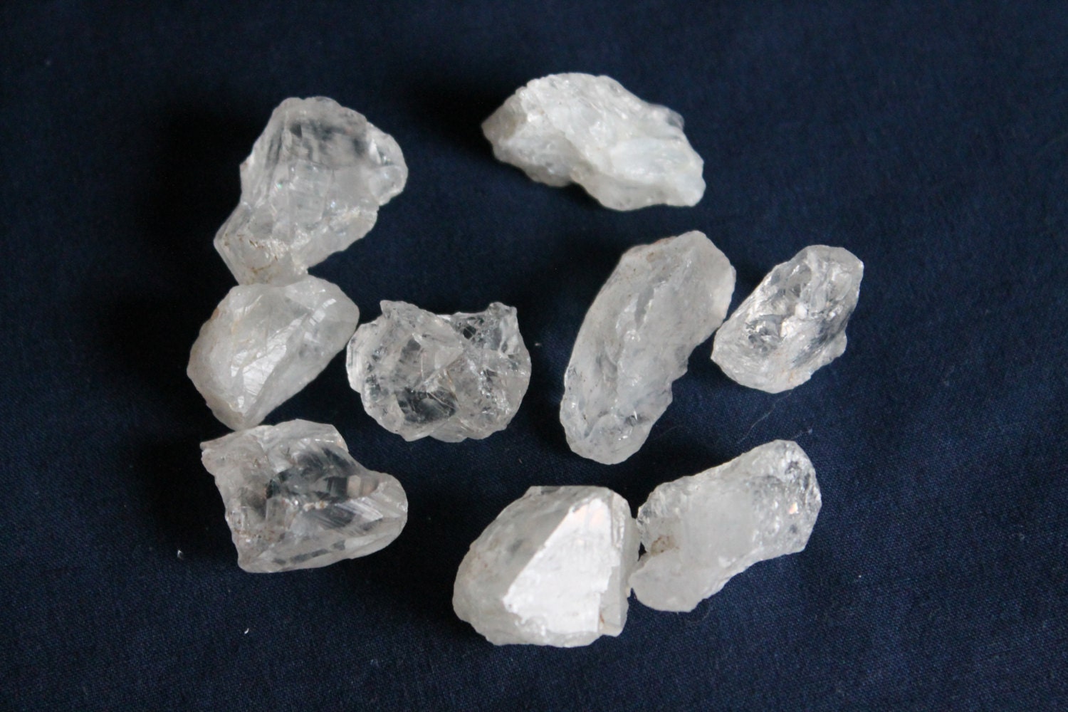 Small Quartz Crystals 9 Piece Pack Bulk Rough Natural Color