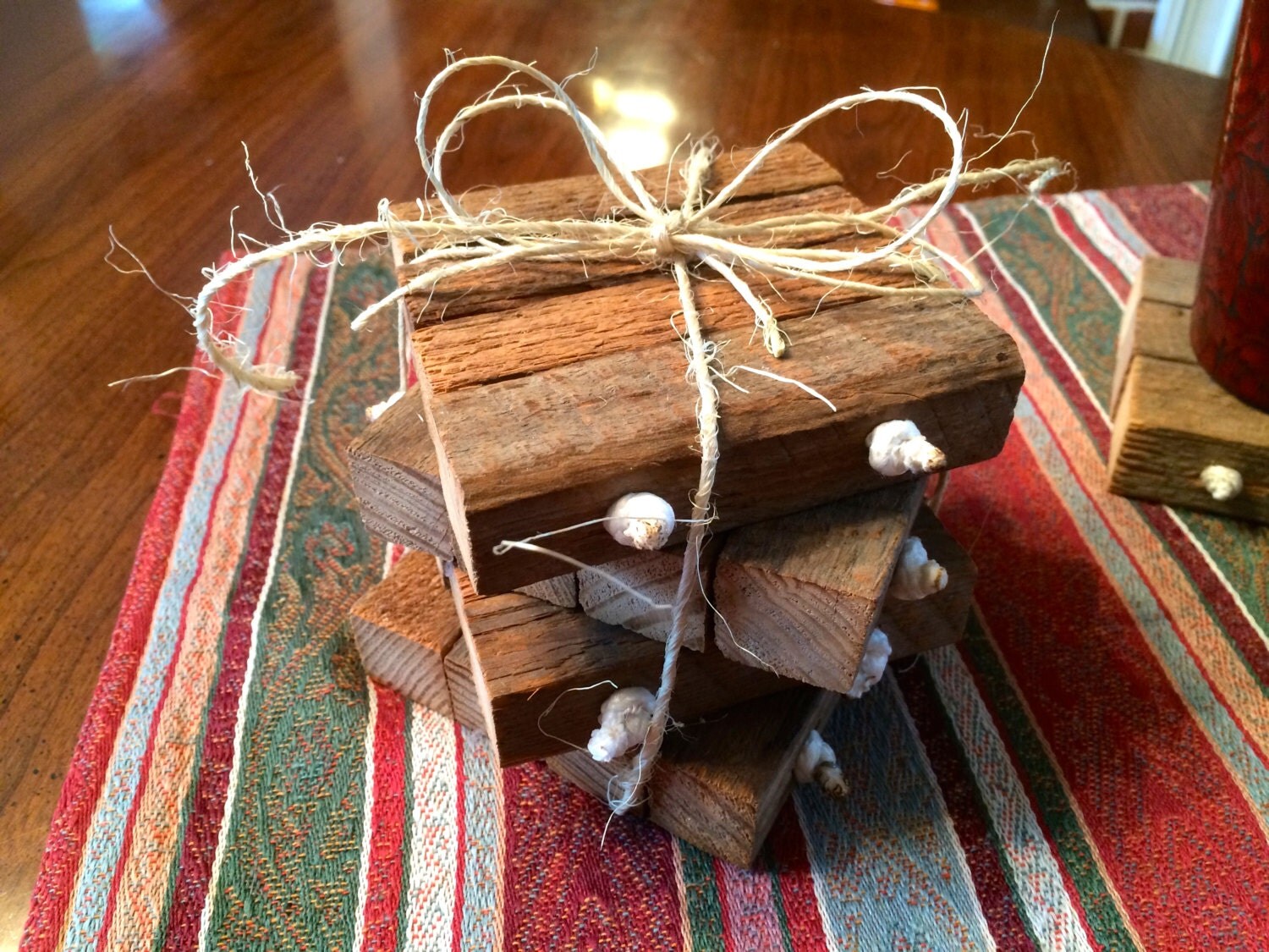 Set of 4 Handmade Tobacco Stick Coasters