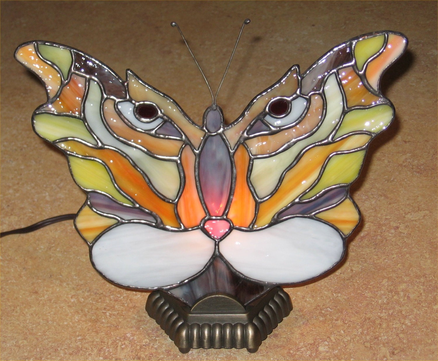 Stained Glass Fan Lamp Tiger Butterfly PDF Instructions and