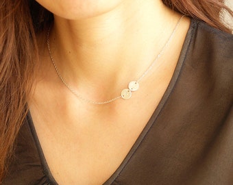 Personalized initial Mother's Necklace - Sideways Initial Necklace in Sterling Silver - Personalized Jewelry, Personalized Gift, Gifts.