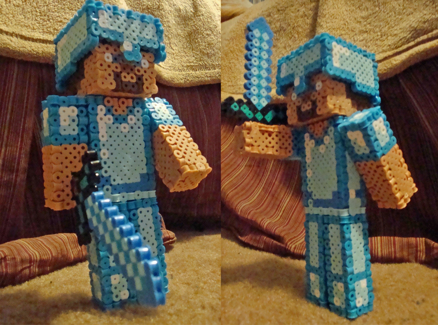 Minecraft Perler 3D Diamond Armor Steve FREE SHIPPING