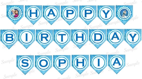 frozen banner frozen happy birthday banner printable