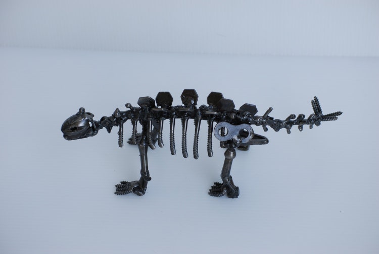 Dinosaur Type A Scrap Metal Sculpture Model by Metalmodelhouse
