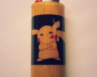 Smoking Pikachu Lighter Case, Weed, Marijuana, Ganja, Hemp, Lighter Holder, Lighter Sleeve