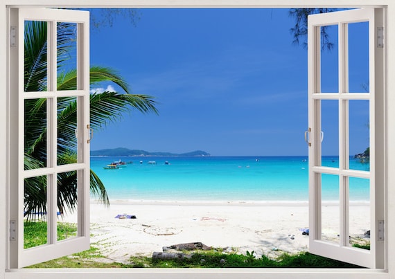 Window Wall Art beautiful beach wall art 3d window beach wall decal with Window Wall Art beautiful beach wall art 3d window beach wall decal with