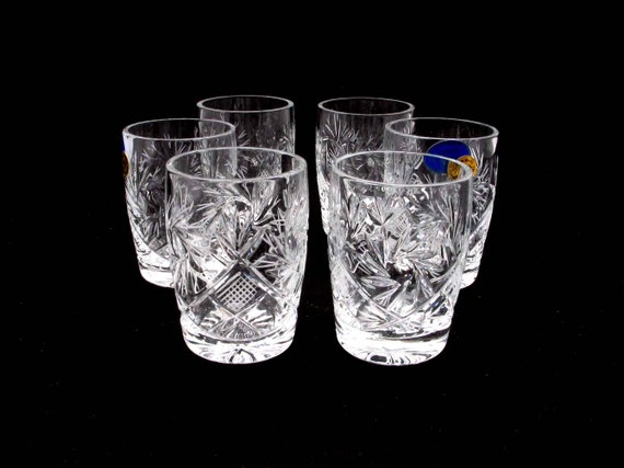 Set Of 6 Russian Cut Crystal Shot Glasses 50 G18 Oz For