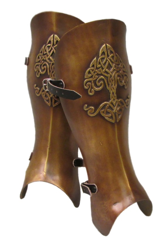 Larp Armor Celtic Tree Yggdrasil Greaves Leg Armor Medieval