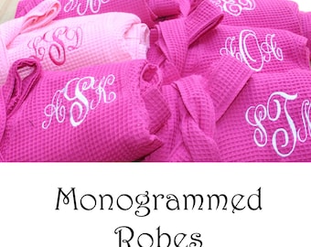 7 Personalized Bridesmaid Robes, Set of 7, Monogrammed Robe, Waffle Robe, Personalized Bridesmaids Gifts, Getting Ready Robe, Cotton Robes