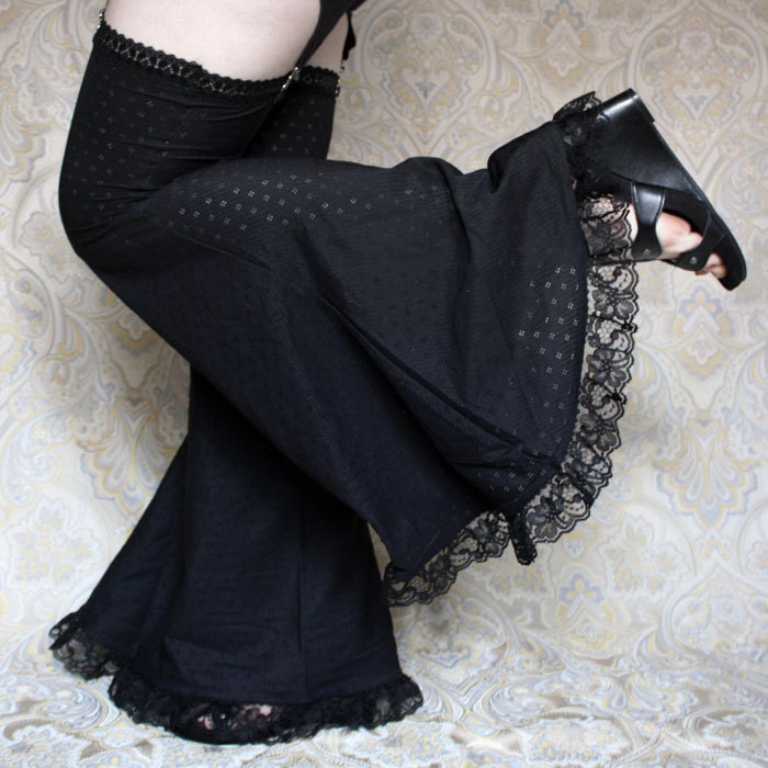 Black Garter Pants Leg Warmers Sale by auralynne on Etsy