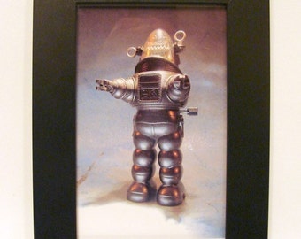 Framed Robby the Robot Windup Toy Photograph 4x6"