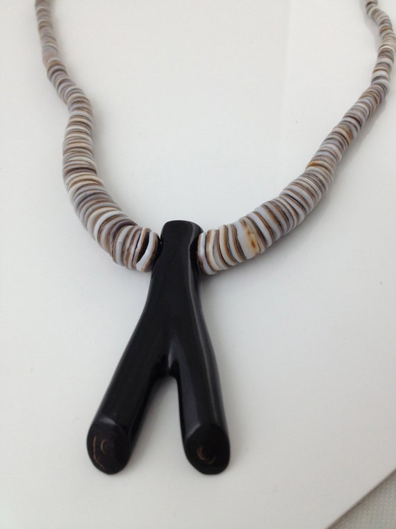 Cayman Black Coral on Necklace of Natural by