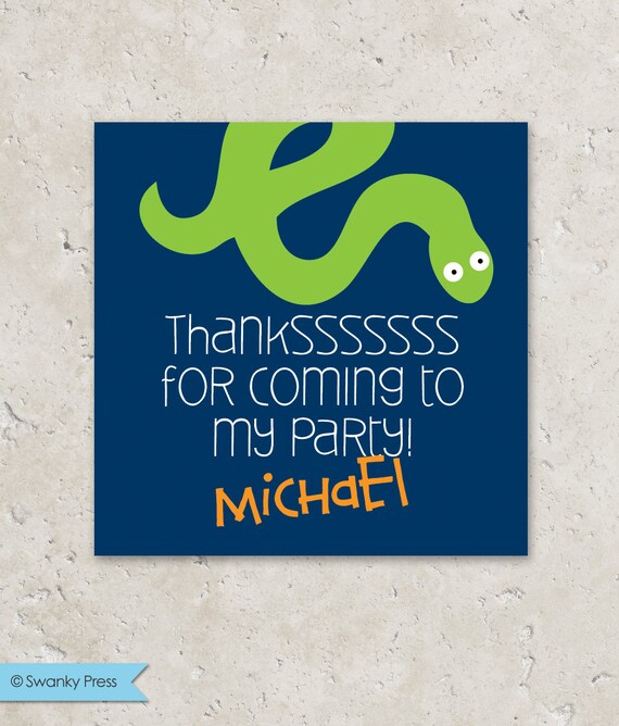 Snake Stickers Gift Tags . Reptile Birthday Party . for Favors, Treat Bags and Envelope Seals Il_570xn