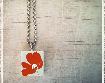 Scrabble Game Tile Jewelry - Poppy 2 - Scrabble Pendant Charm Necklace - Customize - Choose Your Style