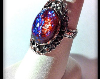 Dragon's Breath Ring - Fire Opa l Ring - Gothic Ring - Victorian Ring ...