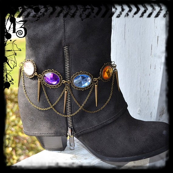 biker boots with jewels